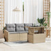 Tuin Sofa Set 5 st Beige en Licht Grijs poly rattan