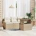Tuin Sofa Set 5 st Beige en Crème poly rattan