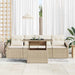 Tuin Sofa Set 5 st Beige en Crème poly rattan