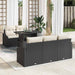 Tuin Sofa Set 6 st Zwart en Crème poly rattan