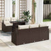 Tuin Sofa Set 6 st Bruin en Crème poly rattan