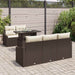 Tuin Sofa Set 6 st Bruin en Crème poly rattan