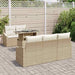 Tuin Sofa Set 6 st Beige en Crème poly rattan