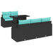 Tuin Sofa Set 6 st 5-Aantal zitplaatsen Zwart en Blauw