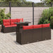 Tuin Sofa Set 7 st 6-Aantal zitplaatsen Bruin en Rood