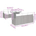 Tuin Sofa Set 7 st 6-Aantal zitplaatsen Bruin en Rood