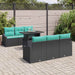 Tuin Sofa Set 7 st 6-Aantal zitplaatsen Zwart en Blauw