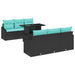 Tuin Sofa Set 7 st 6-Aantal zitplaatsen Zwart en Blauw