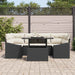 Tuin Sofa Set 7 st Zwart en Crème poly rattan