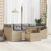Tuin Sofa Set 7 st Beige en Licht Grijs poly rattan