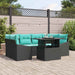 Tuin Sofa Set 7 st Zwart en Blauw Poly riet