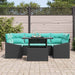 Tuin Sofa Set 7 st Zwart en Blauw Poly riet