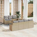 Tuin Sofa Set 8 st Beige en Licht Grijs poly rattan