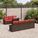 Tuin Sofa Set 8 st Bruin en Rood poly rattan