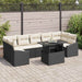 Tuin Sofa Set 8 st Zwart en Crème poly rattan