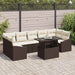 Tuin Sofa Set 8 st Bruin en Crème poly rattan