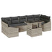Tuin Sofa Set 8 st Lichtgrijs poly rattan