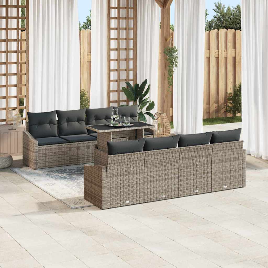 Tuin Sofa Set 7 st Grijs poly rattan
