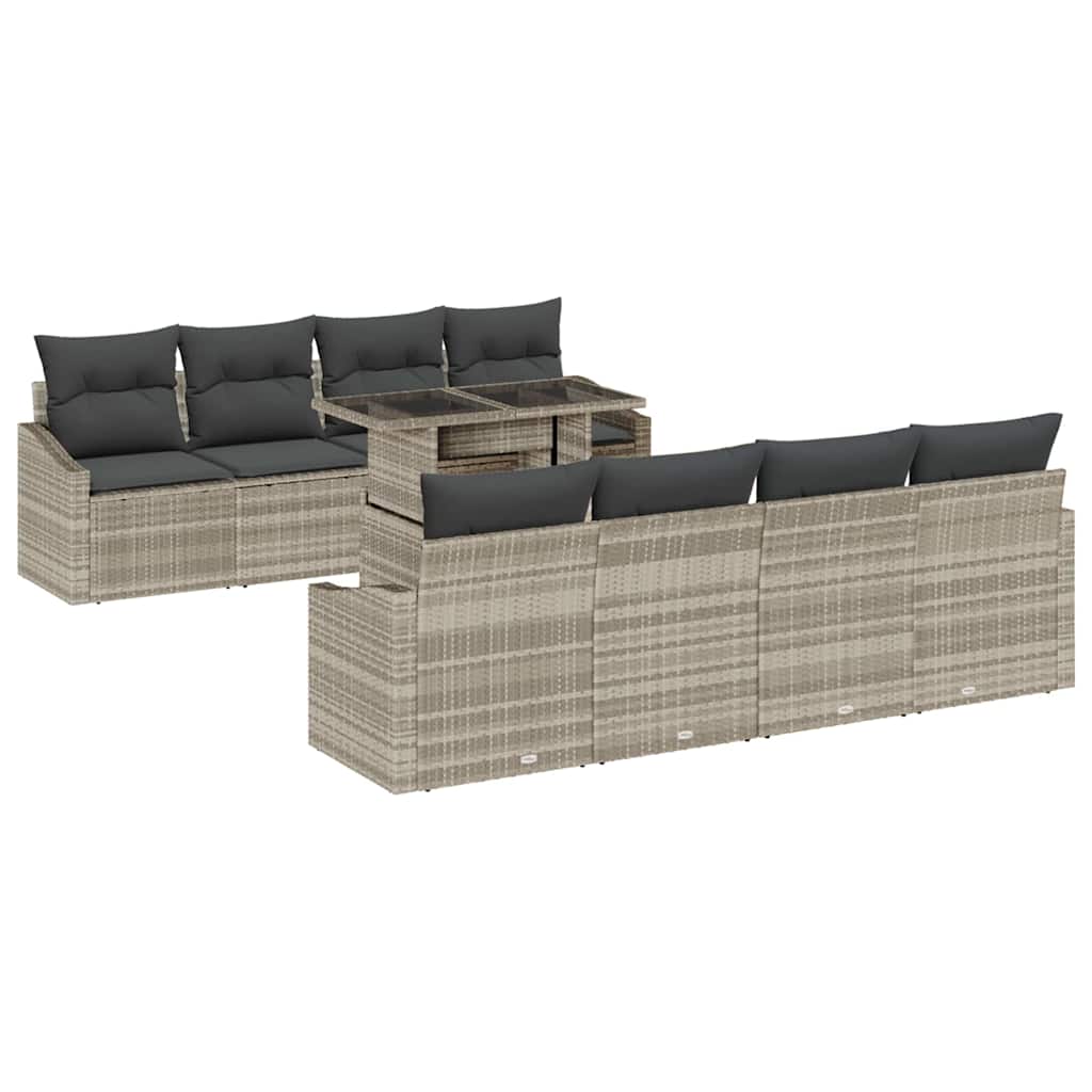 Tuin Sofa Set 7 st Lichtgrijs poly rattan