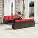 Tuin Sofa Set 7 st Bruin en Rood poly rattan