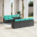 Tuin Sofa Set 7 st Zwart en Blauw poly rattan