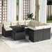 Tuin Sofa Set 9 st Zwart en Crème poly rattan