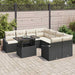Tuin Sofa Set 9 st Zwart en Crème poly rattan