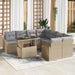 Tuin Sofa Set 9 st Beige en Licht Grijs poly rattan