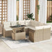 Tuin Sofa Set 9 st Beige en Crème poly rattan