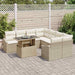 Tuin Sofa Set 9 st Beige en Crème poly rattan
