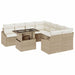 Tuin Sofa Set 9 st Beige en Crème poly rattan