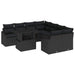 Tuin Sofa Set 9 st Zwart poly rattan