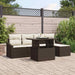 Tuin Sofa Set 6 st Bruin en Crème poly rattan