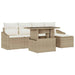 Tuin Sofa Set 6 st Beige en Crème poly rattan
