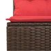 Tuin Sofa Set 6 st Bruin en Rood poly rattan
