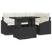 Tuin Sofa Set met kussen 5 pcs Zwart en Crème poly rattan