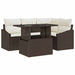 Tuin Sofa Set 5 st Bruin en Crème poly rattan