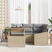 Tuin Sofa Set 5 st Beige en Licht Grijs poly rattan