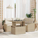 Tuin Sofa Set 5 st Beige en Crème poly rattan