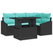 Tuin Sofa Set met kussen met opslag 6 pcs Zwart en crème