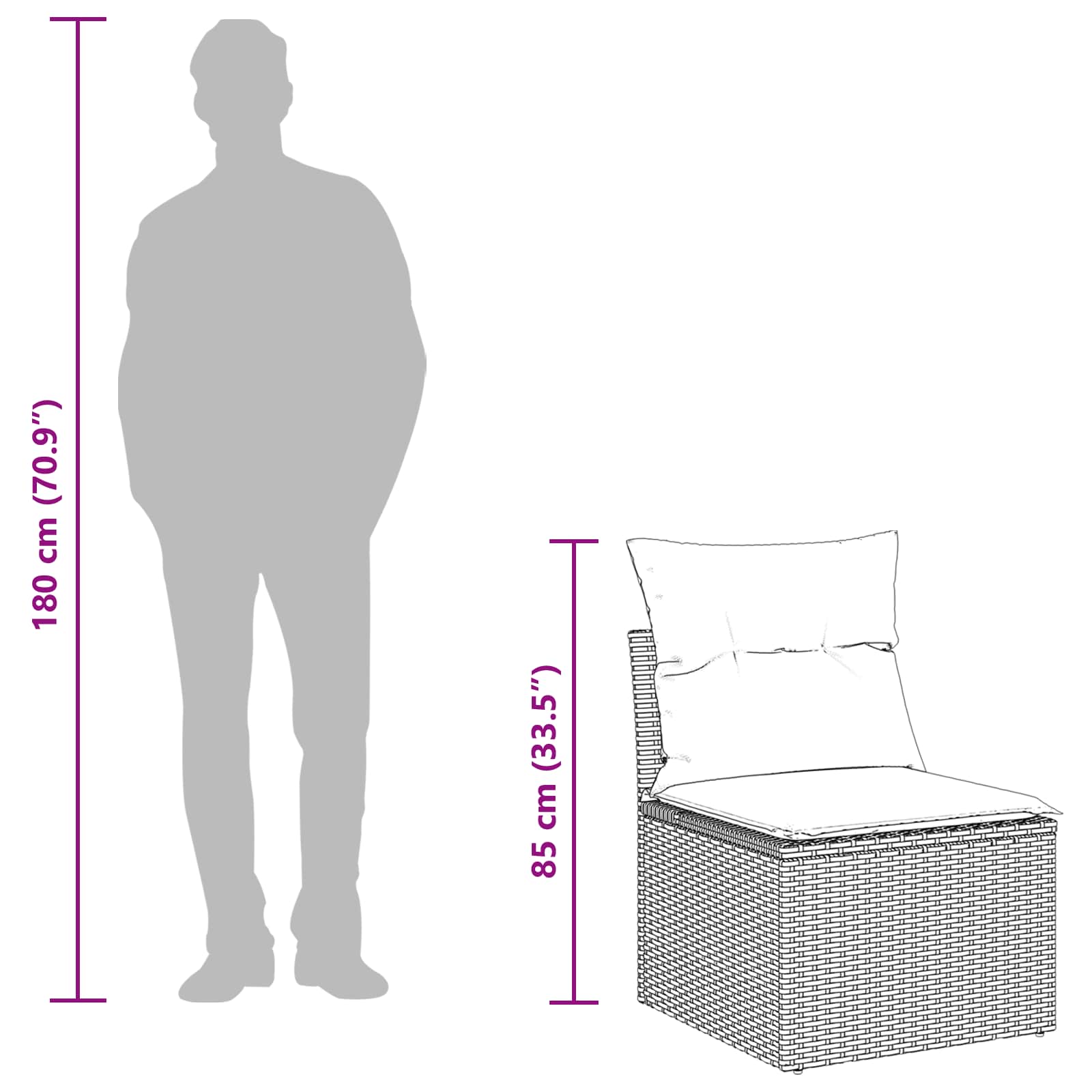 Tuin Sofa Set met kussen met opslag 6 pcs Zwart en crème