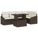 Tuin Sofa Set 6 st Bruin en Crème poly rattan