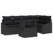 Tuin Sofa Set 6 st Zwart poly rattan