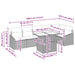 Tuin Sofa Set 7 st Zwart en Crème poly rattan