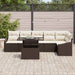 Tuin Sofa Set 7 st Bruin en Crème poly rattan