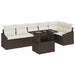 Tuin Sofa Set 7 st Bruin en Crème poly rattan