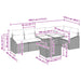 Tuin Sofa Set 7 st Bruin en Rood poly rattan