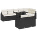 Tuin Sofa Set 9 st Zwart en Crème poly rattan