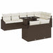 Tuin Sofa Set 9 st Bruin en Crème poly rattan