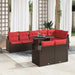 Tuin Sofa Set 9 st Bruin en Rood poly rattan